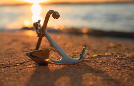 anchor on a beach
