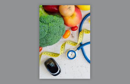 Vegetables and measuring tape 