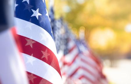 A flag in the golden light 